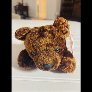 Vintage Shalom Toy Co Teddy Bear Plush Stuffed Animal with necklace Brown